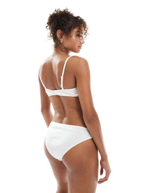 The Frolic exclusive pointelle low rise brief co-ord in white  , 3 of 4