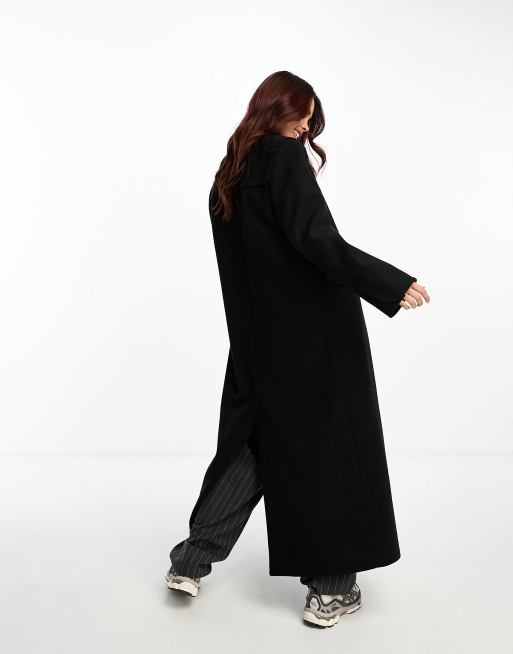 The Frolic exclusive power shoulder longline coat in black   , 2 of 4