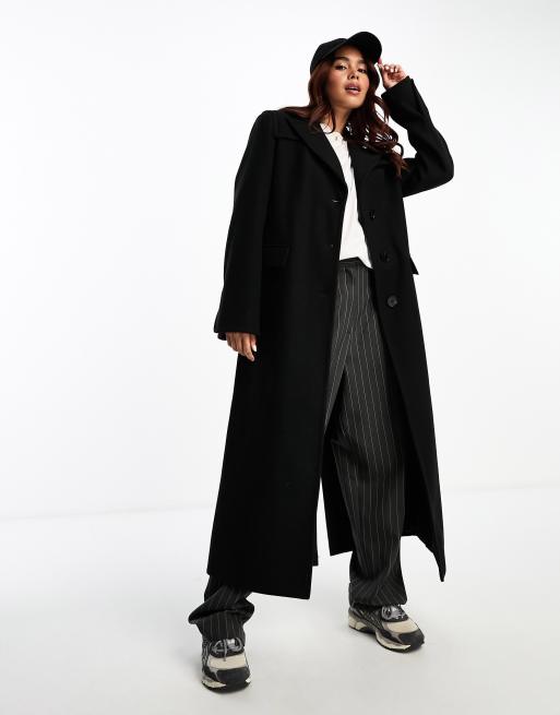The Frolic exclusive power shoulder longline coat in black   , 4 of 4