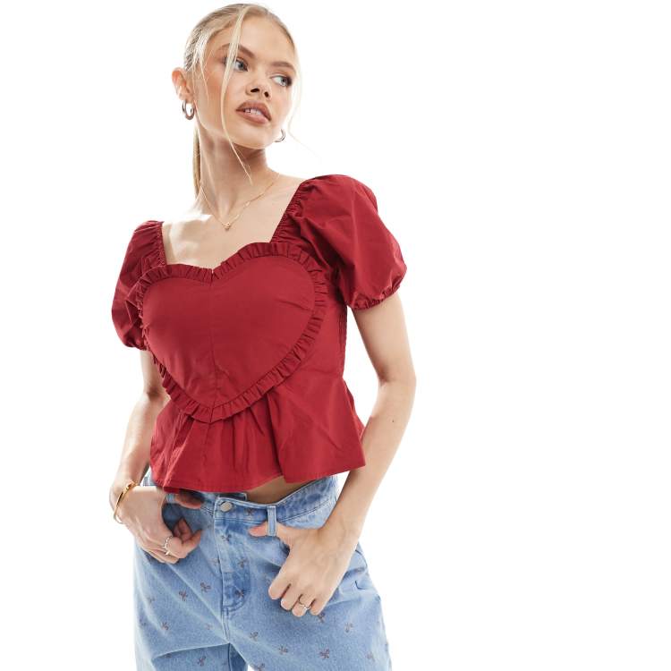 トップス Mellfy memory My love heart puff tops My love heart puff tops – mellfy memory