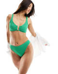 [The Frolic] The Frolic exclusive Reef shirred detail bikini bottoms in true green 8 Green