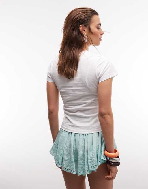 The Frolic exclusive shell graphic front baby tee in white, 4 of 8