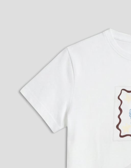 The Frolic exclusive shell graphic front baby tee in white, 8 of 8