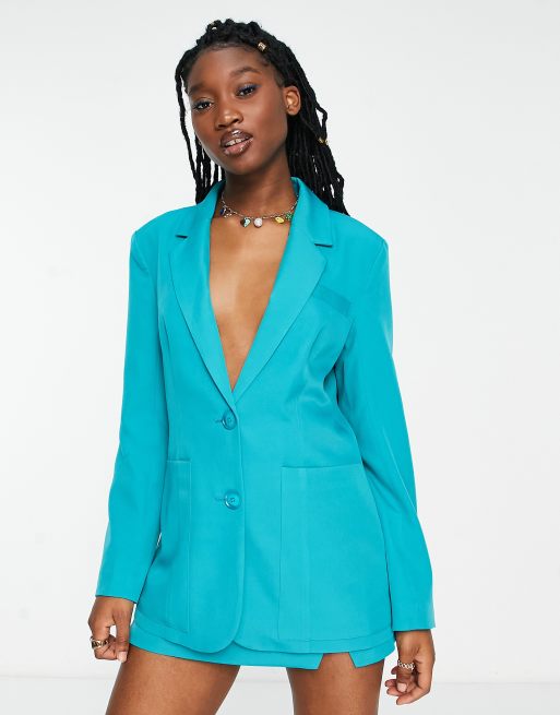 The Frolic exclusive single breasted suit blazer in turquoise (part of a set) 