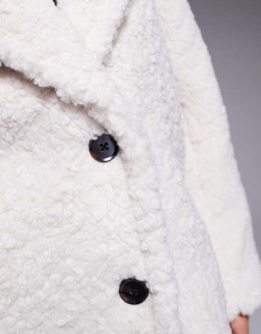 The Frolic exclusive teddy collared maxi coat in cream