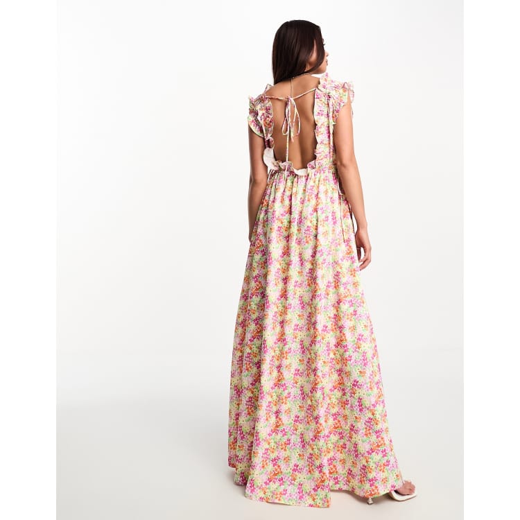 The Frolic exclusive watercolor floral ruffle scoop neck