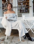 [The Frolic] The Frolic exclusive x Bella Stovey bardot tie detail jumper in grey (part of a set) 14 GREY