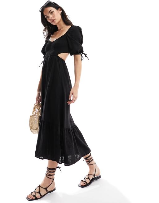 Black midi beach dress hotsell