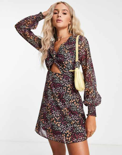 Retro floral best sale mini flippy dress