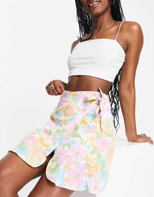 The Frolic Floral Print Flippy Mini Skirt In Multi Asos