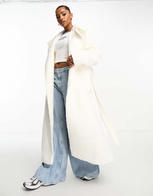 Fluffy hotsell longline coat