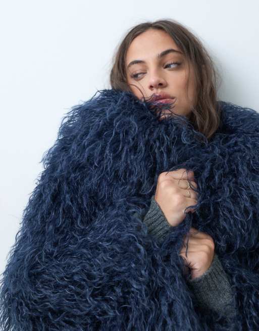 The Frolic giacca oversize esclusiva con colletto ampio in blu navy, 2 di 5