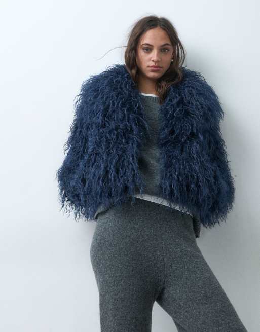 The Frolic giacca oversize esclusiva con colletto ampio in blu navy, 3 di 5