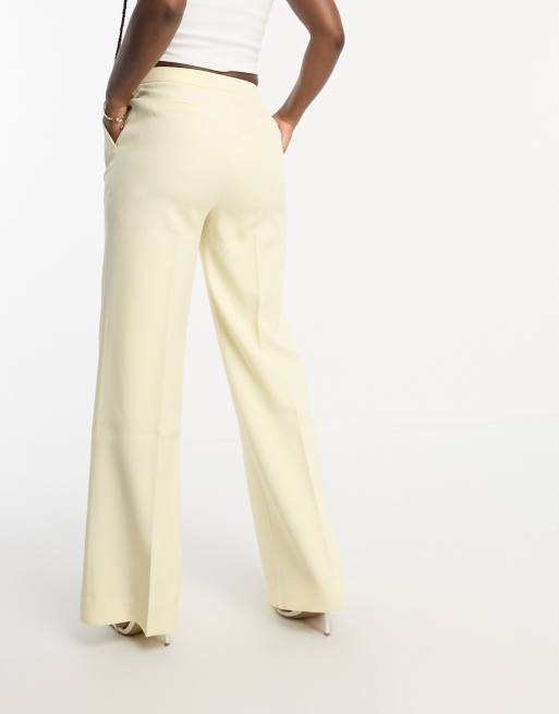 ASOS LUXE Curve wide leg high waist pants in beige - part of a set