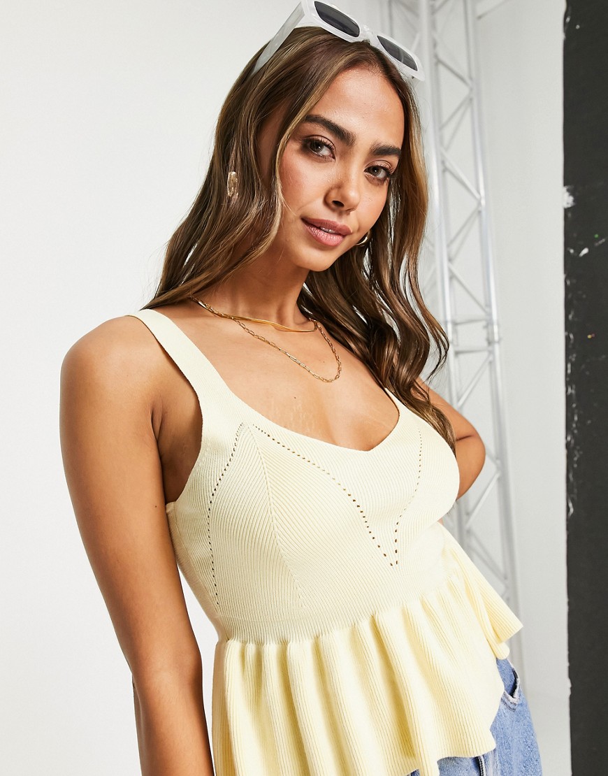 The Frolic knitted cami top in lemon yellow