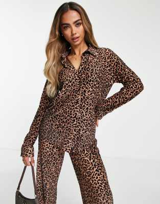 The Frolic leopard print burnout shirt co-ord in multi