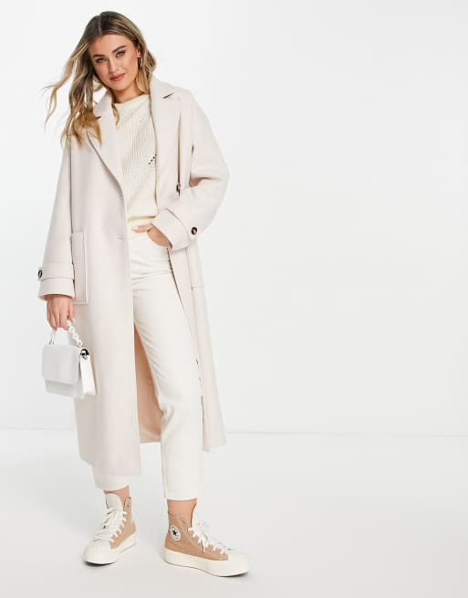 Long cream hotsell coat women's