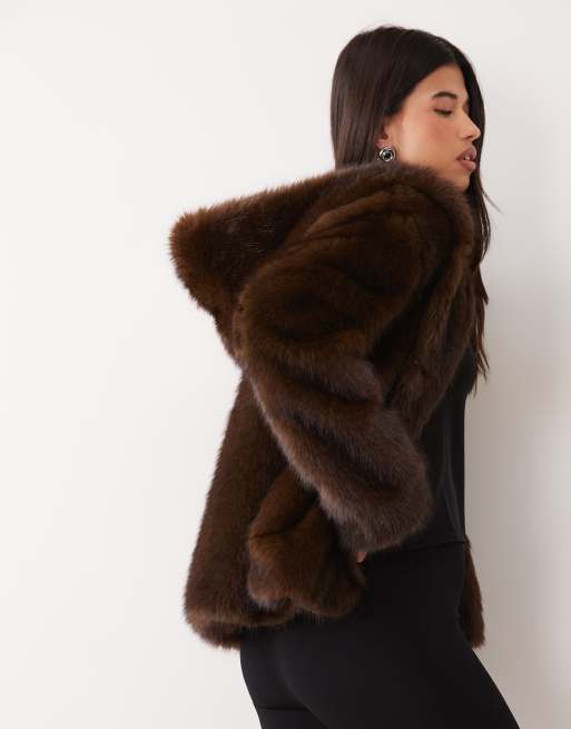 The Frolic manteau à capuche oversize exclusif marron chocolat, 4 de 4