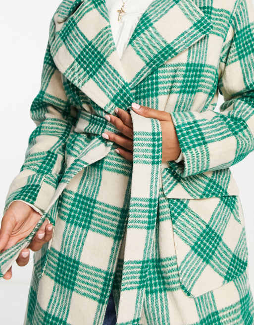 Manteau tartan discount vert et bleu