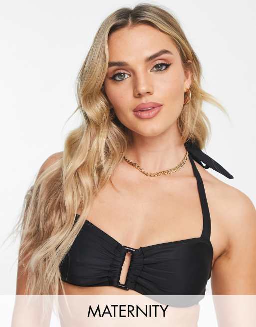 The Frolic Maternity – Marin – Czarna góra od bikini z ozdobnym wykończeniem