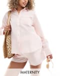 [The Frolic Maternity] The Frolic Maternity Raye shorts in pink and white stripe 6 WHITE