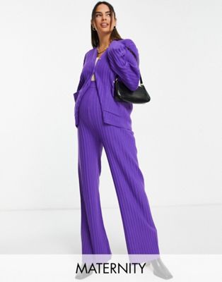 The Frolic Maternity soft ribbed cardigan in purple (part of a set) - ASOS Price Checker