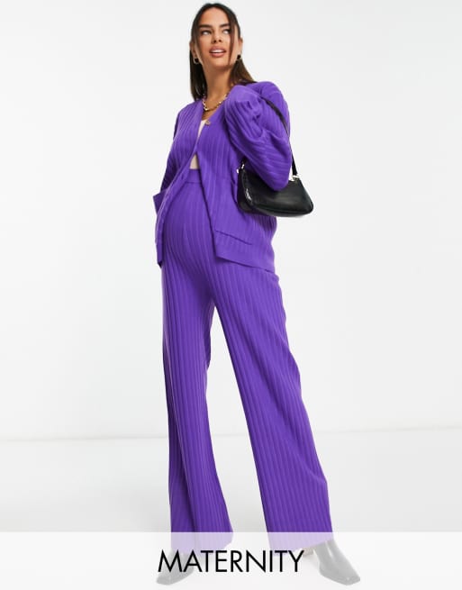 The Frolic Maternity soft ribbed cardigan in purple - part of a set