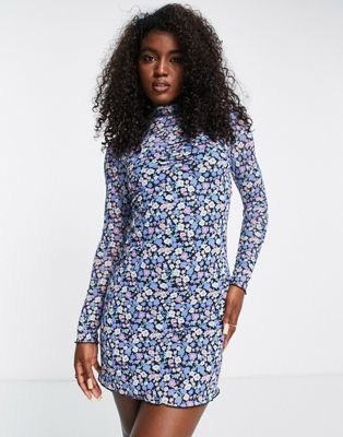 The Frolic mesh underlay mini dress in bloom floral - ASOS Price Checker