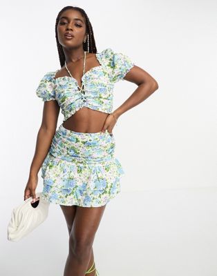 The Frolic tiered mini skirt co-ord in vintage bloom floral - ASOS Price Checker