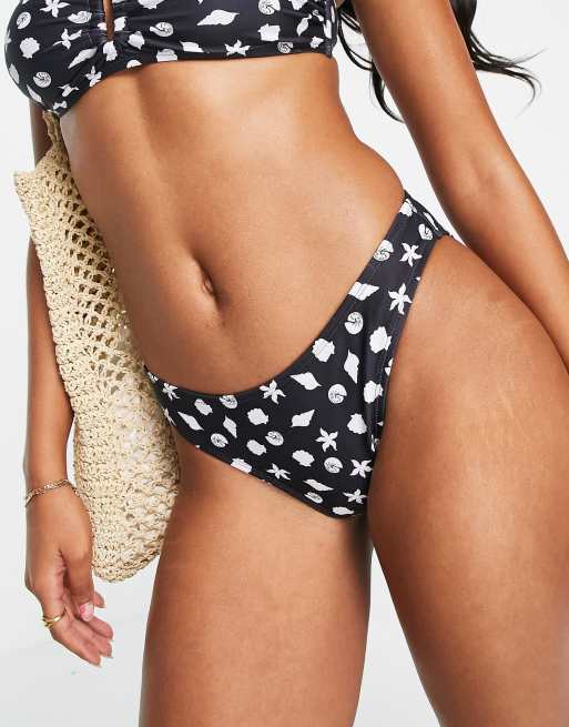 The Frolic mix and match high leg bikini bottoms in shell print