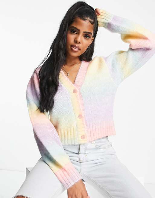 The Frolic - Multifarvet cardigan i regnbue-ombre 