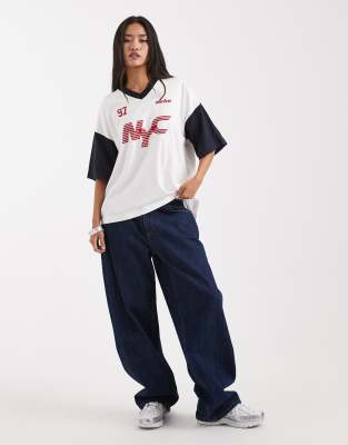 The Frolic 'nyc' Graphic Football Jersey In White