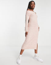 ASOS DESIGN Maternity shirred bust blouson sleeve midi dress in