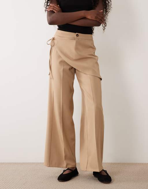 The Frolic pantalon droit à devant portefeuille avec lien, beige, 2 de 5