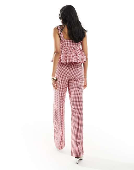 The Frolic - Pantalon droit d'ensemble - Vichy rouge  , 5 de 5