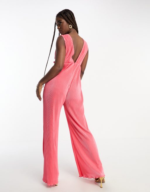 Asos coral sales jumpsuit