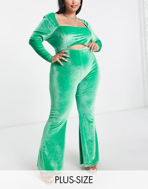 Emerald green best sale plus size jumpsuit