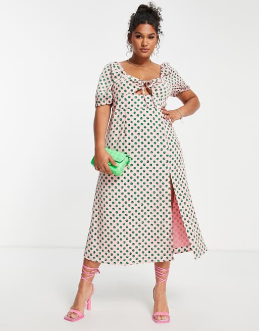 Vintage polka dot dress hotsell plus size