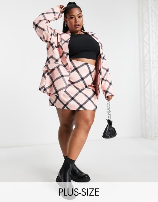 Plus size hotsell plaid skirt set