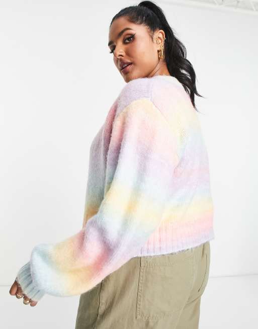 The Frolic Plus rainbow ombre cardigan in multi