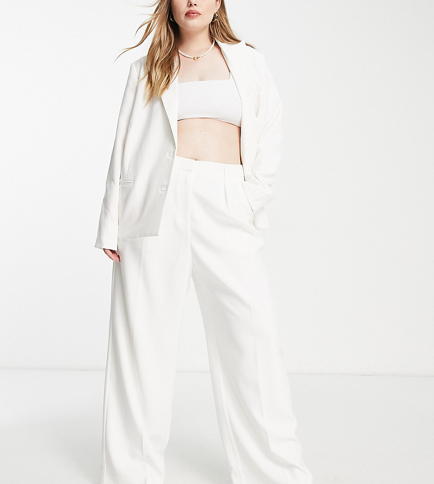 The Frolic Plus relaxed tailored pants in white - part of a set