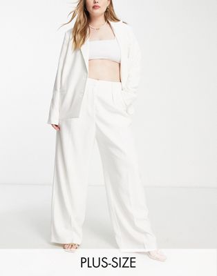The Frolic Plus relaxed tailored trousers co-ord in white