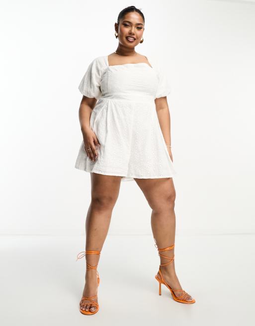 All white outlet romper plus size