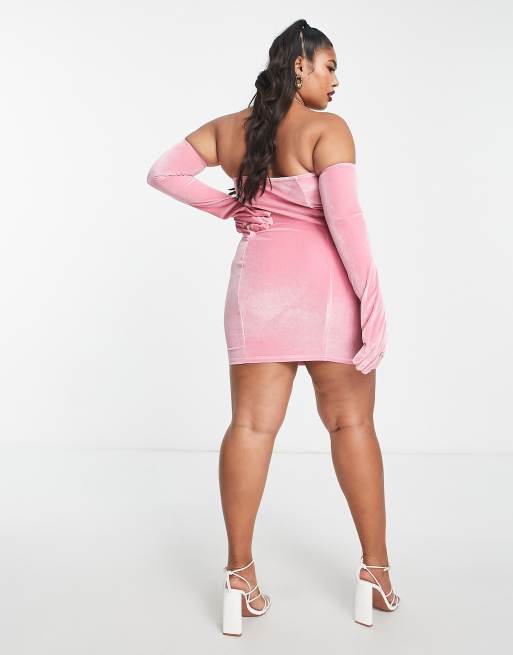 Asos pink best sale velvet dress