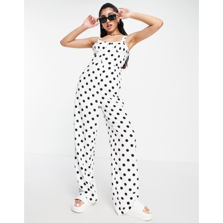 Black white spot jumpsuit online