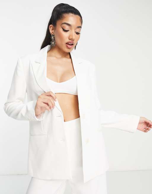 The Frolic relaxed tailored jacket with satin lining in ivory | ASOS