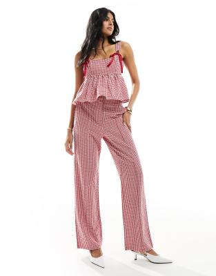 PIECES dam byxor PCGRACE - High Risk Red Pink-a-boo stripe main image 0