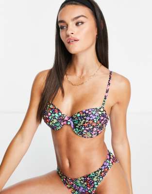 The Frolic Sandy daisy chain floral bikini in multi