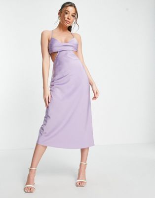 The Frolic satin bust-detail cami dress in lilac | ASOS