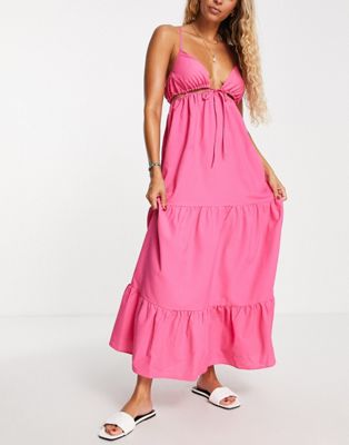 The Frolic Skye maxi beach summer dress in pink